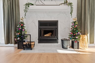 Chalet, Cheminée, Intérieur, Noël, Décorations De Noël, Festival