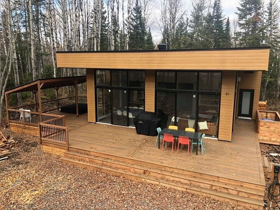 Chalet spa Charlevoix vue fleuve Saint-Laurent