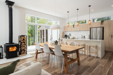 Québec, Interior Design, Dining Room, Dining Table, Table, Fireplace, Wood
