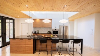 Québec, Intérieur, Design D'intérieur, Cuisine, Bois, Panneaux De Bois, Îlot De Cuisine